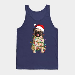 Tangled Christmas Pug Lights Tank Top